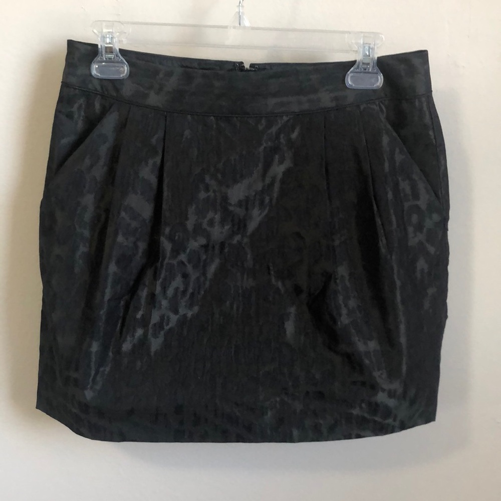 Black leopard print skirt